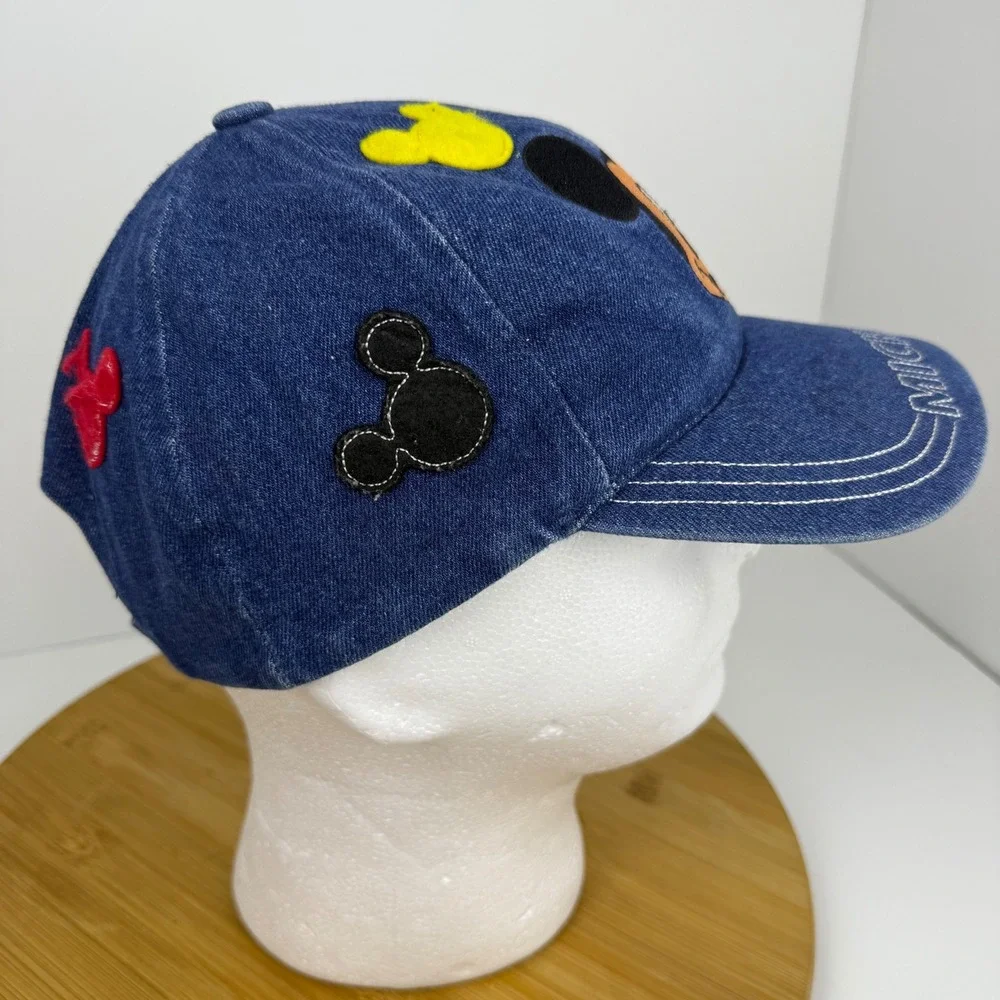 Kids Denim Mickey Mouse Baseball Cap Adjustable Disney Character Embroidered‎